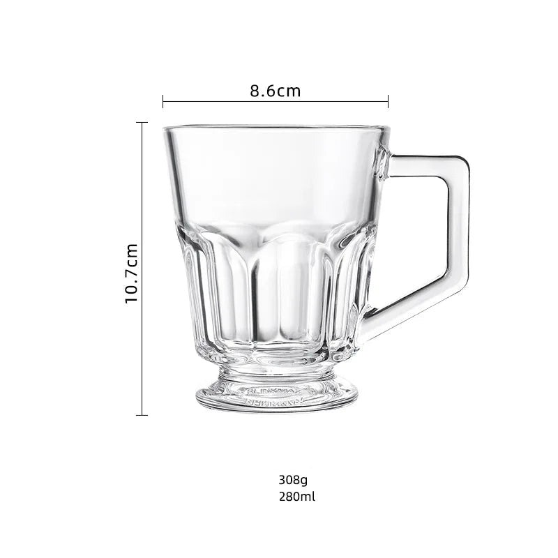 Caneca de Vidro Cristal Lapidado para Latte e Café Especial - 120ml ou 280ml