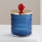 Europeu Vidro Armazenamento Jar, Multifuncional Armazenamento Garrafa De Vidro, Cor Doce Jar, Cotonete De Algodão, Vela Perfumada, Household, Novo