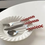 Conjunto Talheres Xadrez em Inox - 3pcs