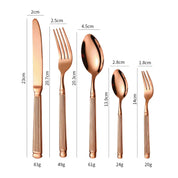 5 peças de faca de aço inoxidável, garfo, colher conjunto de talheres de bife ocidental resistente