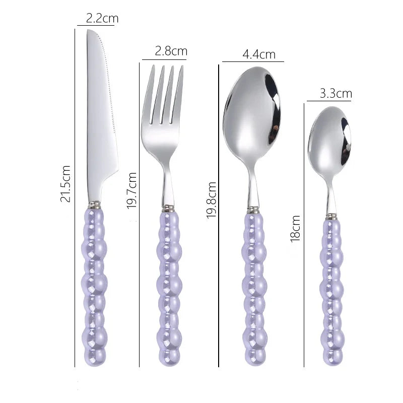 Conjunto Talheres Pérola 4 Pcs em Aço Inox