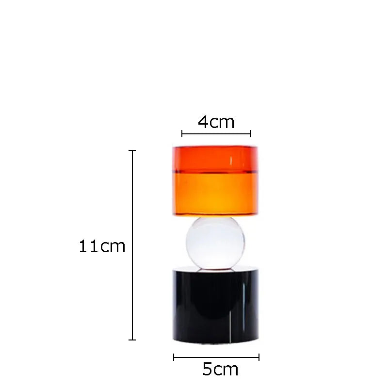 Castiçal Geometric 3 Tamanhos em Cristal
