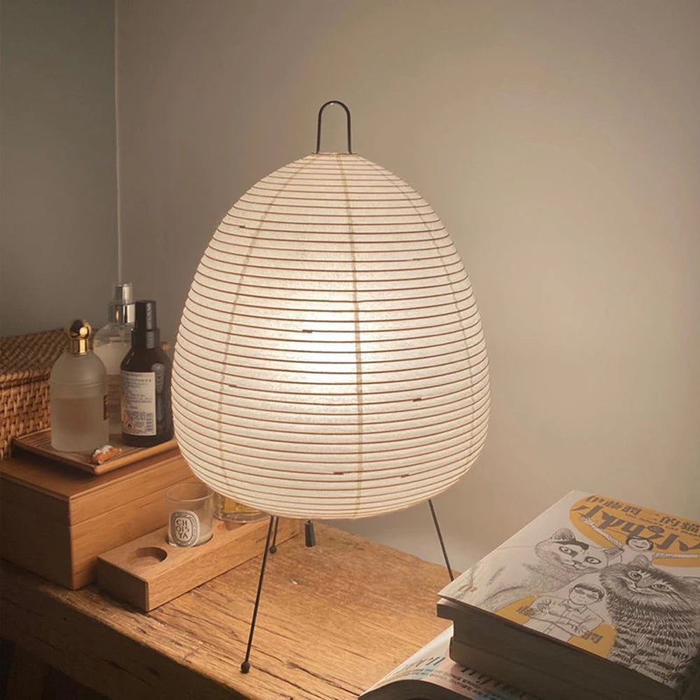 Estilo japonês Noguchi Isamu Wabi Estilo LED Lâmpadas de assoalho, Lanterna de papel de arroz simples Nordic Sala de estar e quarto, Arte de estudo Zen