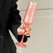 Taça Glamour de Vidro Fosco Rosa