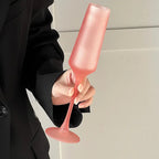 Taça Glamour de Vidro Fosco Rosa