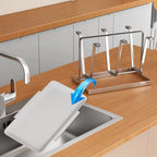 Rack de drenagem de copos com 6 espaços, material de aço inoxidável, suporte de copo, copo de vidro, rack de armazenamento, barra de cozinha, organizador de copos de mesa