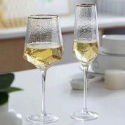 Taças e Copos de Cristal Bordas Dourada - Individual ou 2pcs
