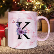 Caneca Floral Iniciais Letras - 320ml