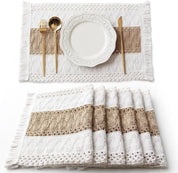 Conjunto Descanso para Prato de Linho Feito a Mão 4 ou 6pcs