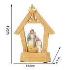 Natal presépio presépio mesa ornamento estável conjunto de natividade com luzes estátua da sagrada família manjedoura cena decoração para casa