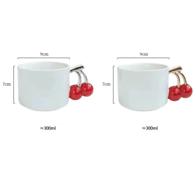Xícara com Alça em Formato Cereja - 300ml