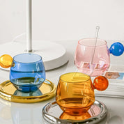 Xícara Criativa Colors de Vidro Transparente 6 Modelos