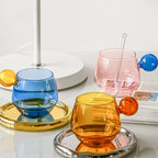 Xícara Criativa Colors de Vidro Transparente 6 Modelos