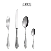 Kit Talheres Prata em Aço Inox - 8pcs