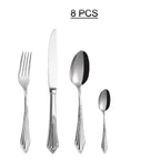Kit Talheres Prata em Aço Inox - 8pcs
