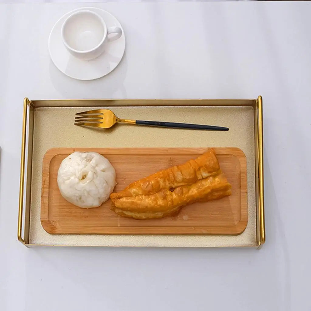 Bandeja Dourada Luxuosa com Alças