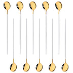 Kit Colheres de Aço Inox com Cabo Longo - 10pcs