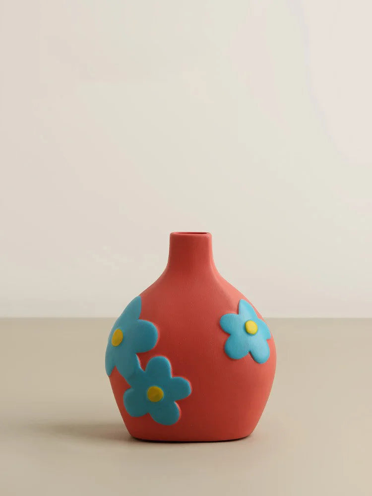 Desktop Vaso De Flor De Cerâmica, Arranjo De Flores, Sala De Estar Criativa, Decoração De Casa, Morandi Pintado Dispositivo