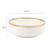 Pratos e Tigelas Branco Dourado em Porcelana - 6 Modelos