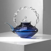 Bule Azul de Vidro com Infusor de Chá