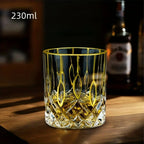 Copo de Cristal com Linhas Dourada