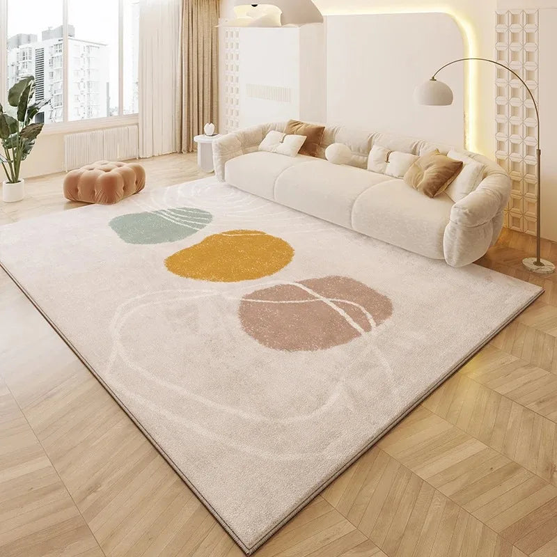 Tapete De Pelúcia De Forma Irregular De Cor Creme, Tapete Do Quarto Da Sala De Estar, Mesa De Café De Cabeceira Macia, Esteiras De Vestiário