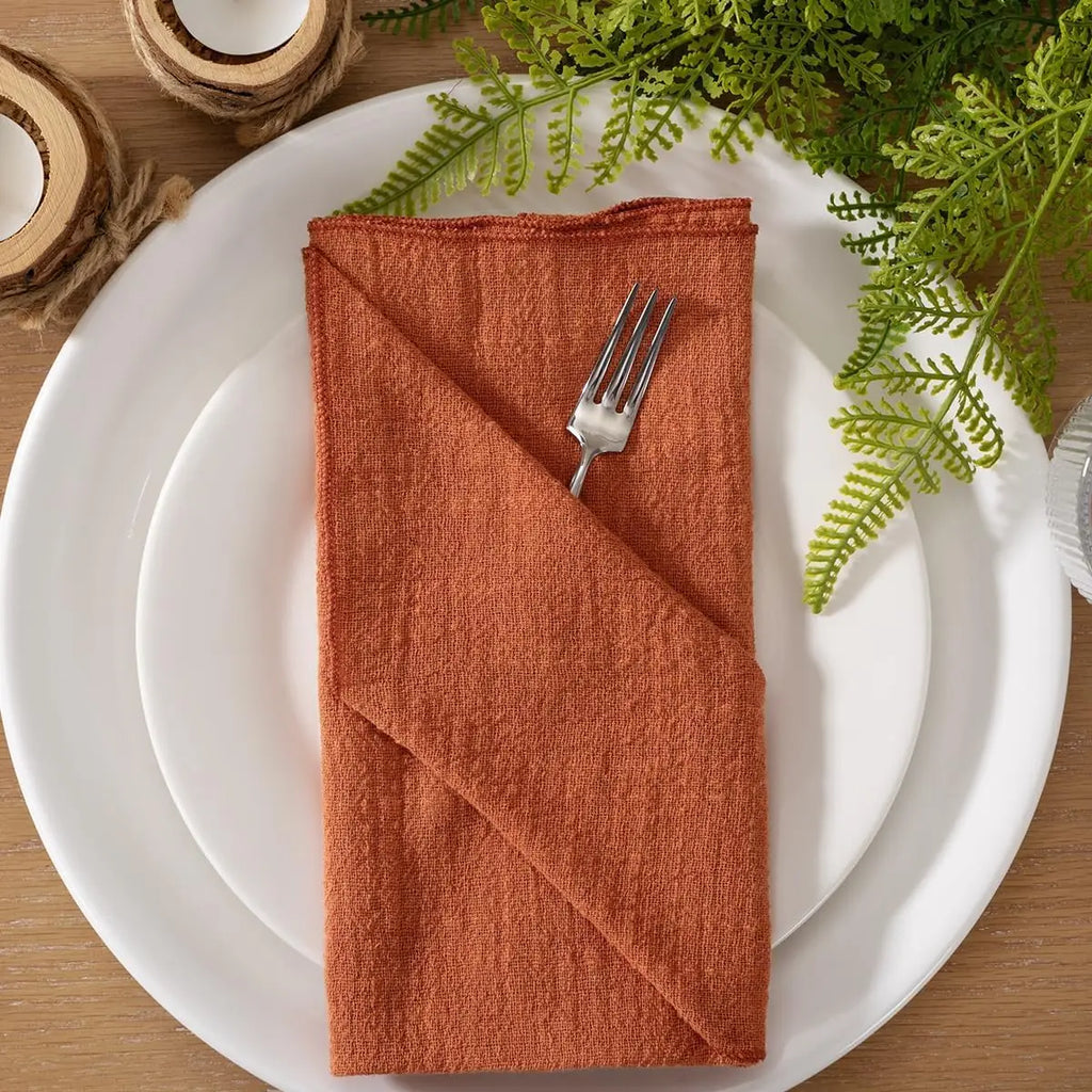 Guardanapos de Algodão Feitos à Mão 32x32cm - Conjunto de 10pcs