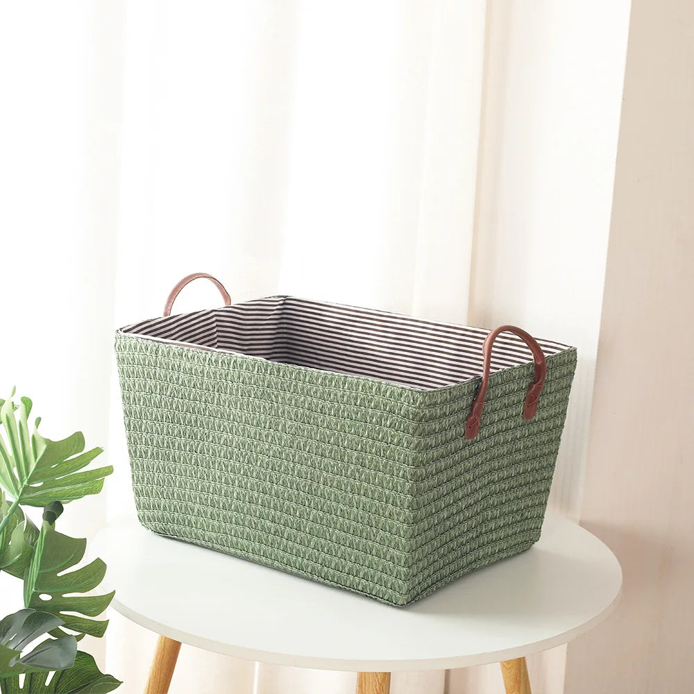 Cesta Organizadora Dobrável em Rattan Vintage