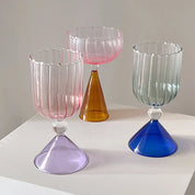 Taça de Vidro Colorido para Coquetéis e Sobremesas