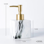 Dispenser de Cerâmica Marmorizado com Detalhes Dourados