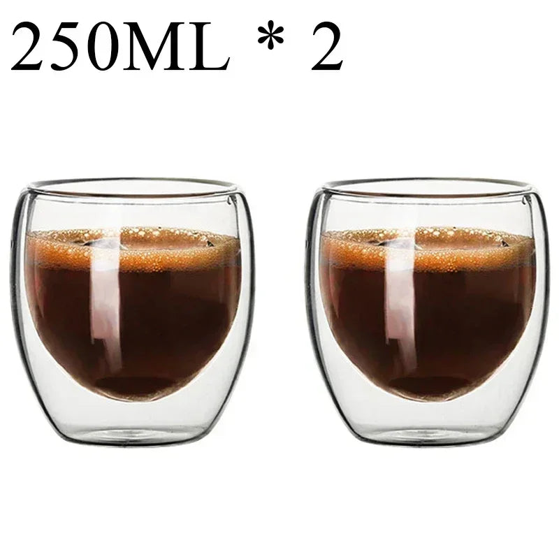 Conjunto Copos de Vidro Parede Dupla 2 e 4 Pcs