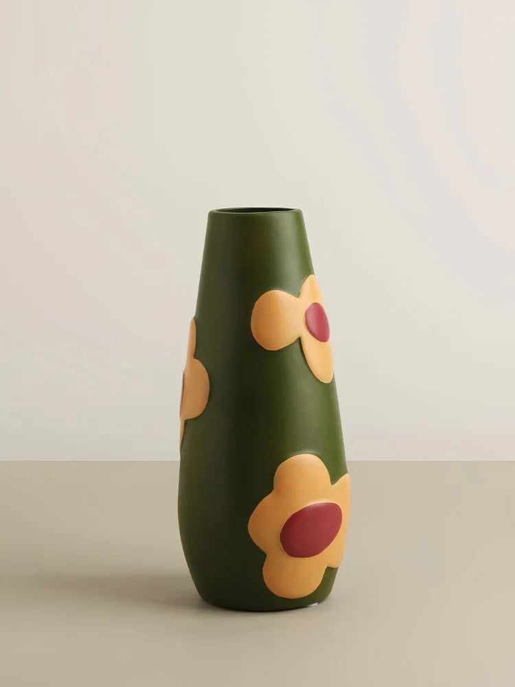 Desktop Vaso De Flor De Cerâmica, Arranjo De Flores, Sala De Estar Criativa, Decoração De Casa, Morandi Pintado Dispositivo