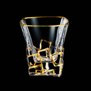 Copo de Cristal com Detalhes Dourado