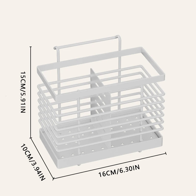 Aço inoxidável cozinha retangular pendurado utensílio rack de secagem casa pauzinhos colheres escorredor cesta talheres armazenamento segurar novo