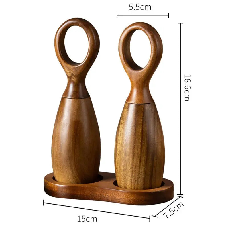 Moedor de Pimenta em Madeira de Acácia com Design Sofisticado