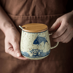 Caneca Premium 350ml com Tampa de Bambu e Colher