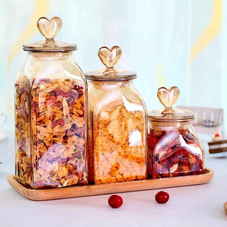 Pote de Vidro Love para Alimentos