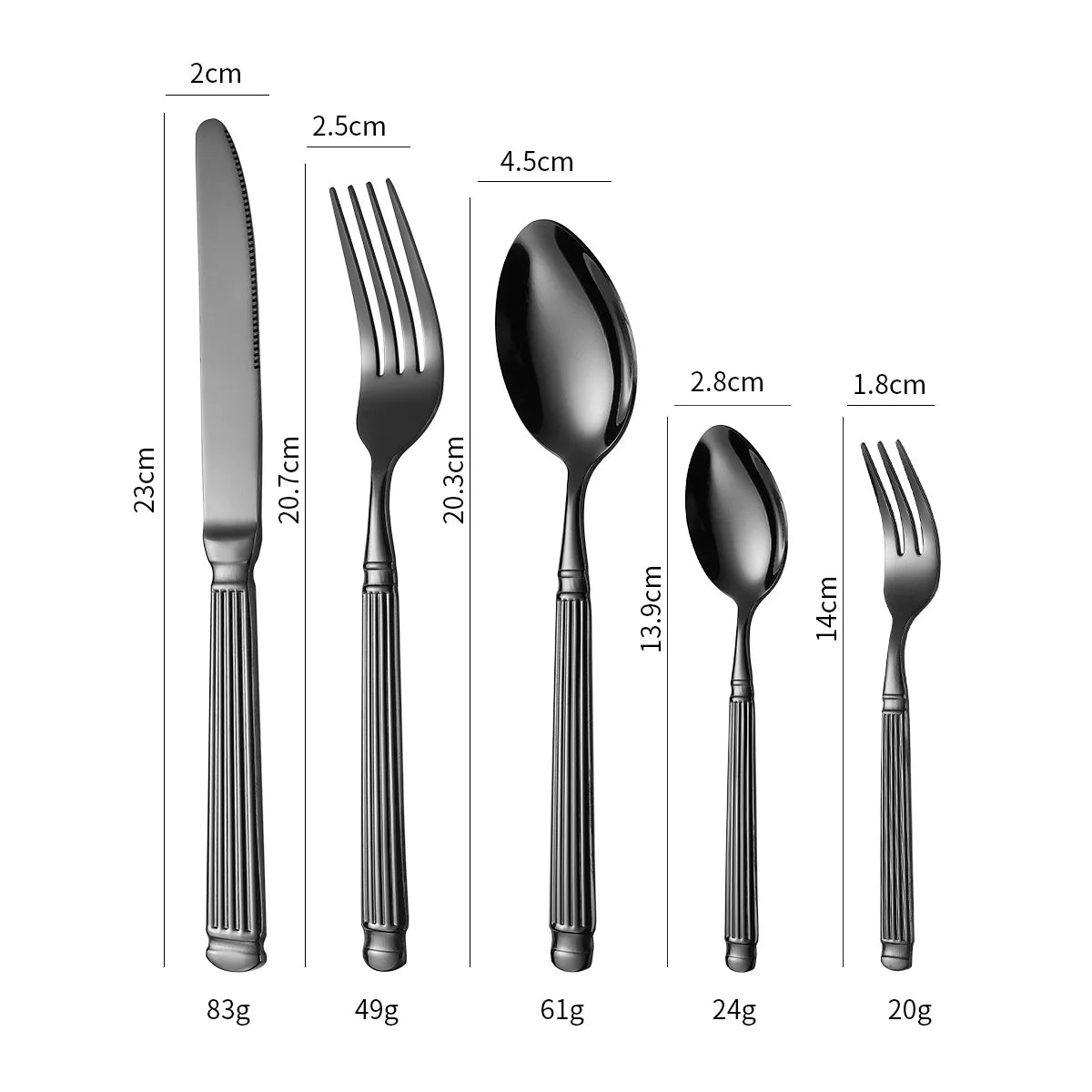 5 peças de faca de aço inoxidável, garfo, colher conjunto de talheres de bife ocidental resistente