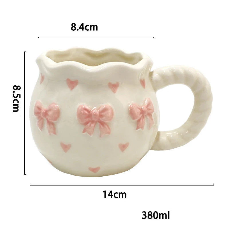 Caneca de Cerâmica 380ml com Laço & Coração
