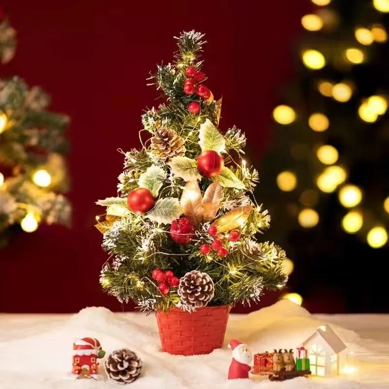 20/30/40cm árvore de natal casa quarto decorações de festa artificial árvore de natal crianças diy artesanato 2025 presente de ano novo