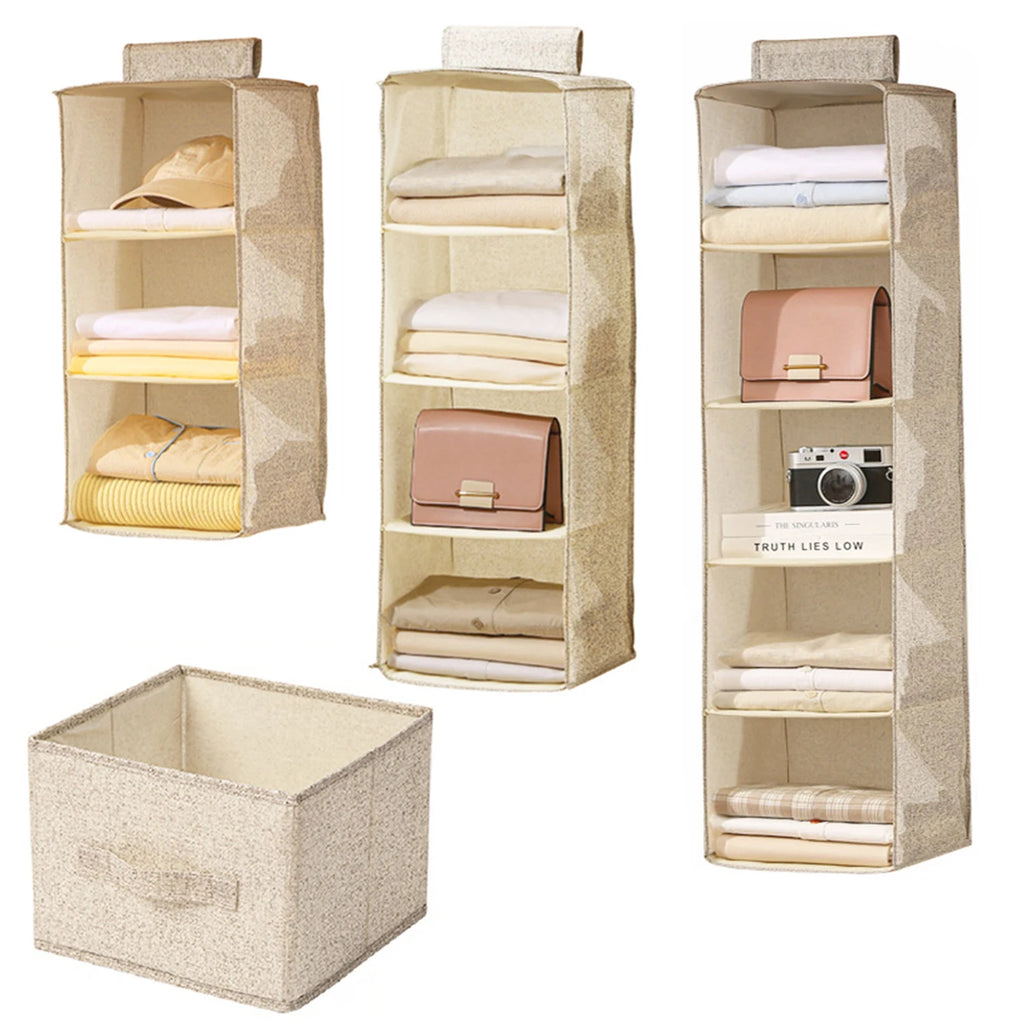 Organizador de Roupas para Guarda-Roupa com Divisórias, Bolsa de Tecido Dobrável e Lavável