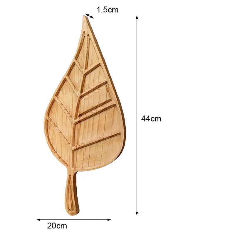 Bandeja de Frios em Formato Folha de Madeira