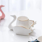 Xícara de Cerâmica Cisne com Pires - 110ml