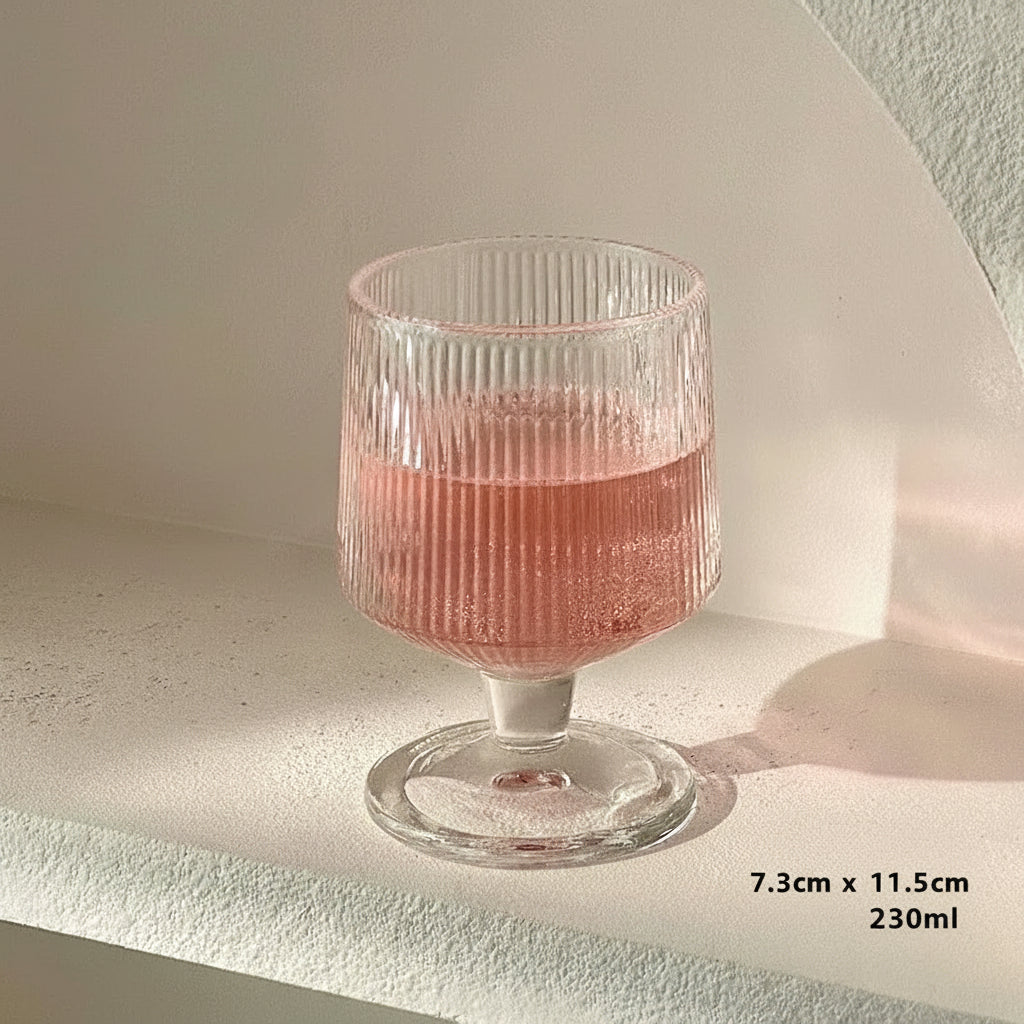Taça de Vidro com Listras Verticais Sofisticado - 230ml