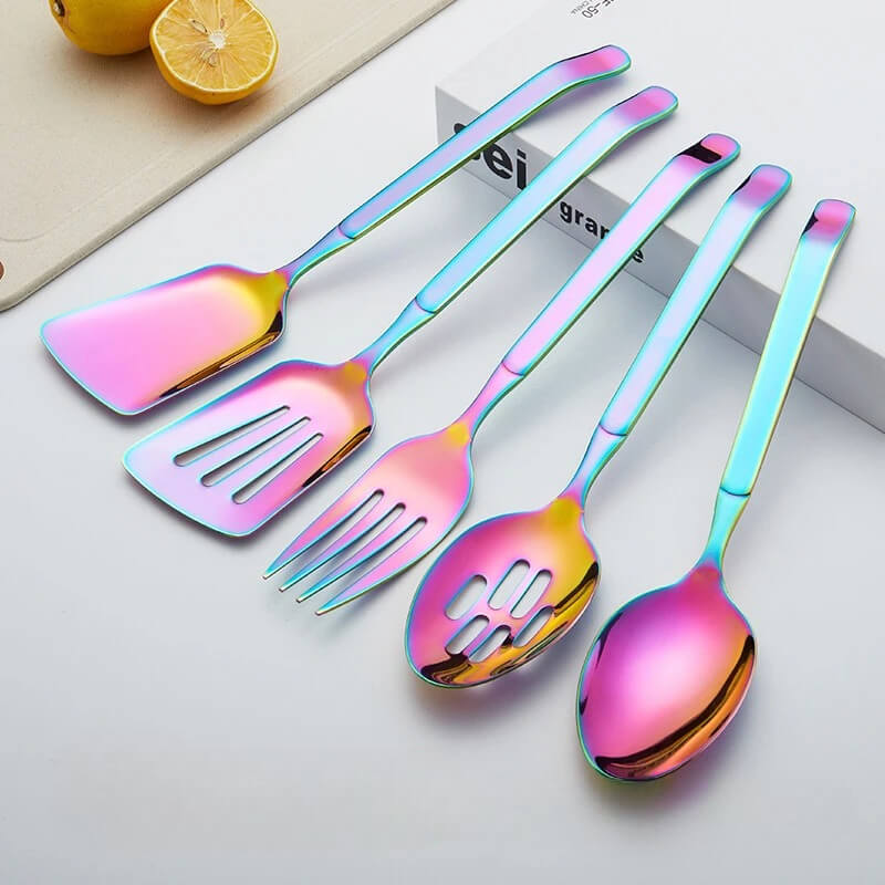 Jogo Utensílios Colors em Inox 2 ou 5 Pcs