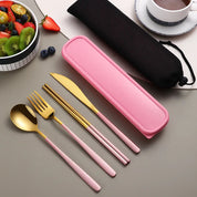 Conjunto Talheres Portátil em Inox 4 Pcs
