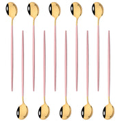 Kit Colheres de Aço Inox com Cabo Longo - 10pcs