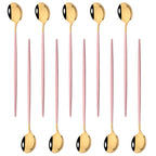 Kit Colheres de Aço Inox com Cabo Longo - 10pcs