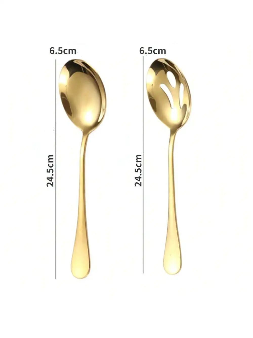Kit de Utensílios de Cozinha em Aço Inox Dourado Luxo - 2PCS