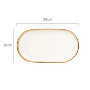 Pratos e Tigelas Branco Dourado em Porcelana - 6 Modelos